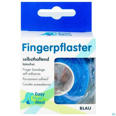 Sie sehen eine Packung Easyplast Med Fingerpflaster 2,5cmx 5m Blau 1st, Produktbild: 01 Easyplast Med Fingerpflaster 2,5cmx 5m Blau 1st, A-Nr.: 5723660 - 01