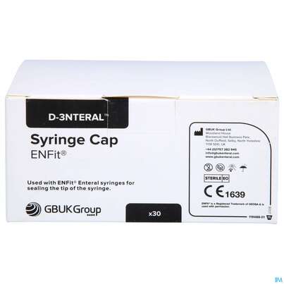 Sie sehen eine Packung Flocare Verschlusskappe Enfit Spritze 30st, Produktbild: 01 Flocare Verschlusskappe Enfit Spritze 30st, A-Nr.: 4433894 - 01