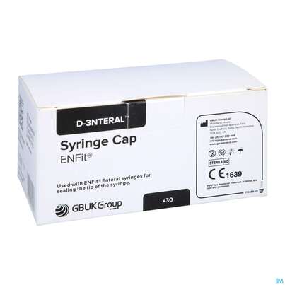 Sie sehen eine Packung Flocare Verschlusskappe Enfit Spritze 30st, Produktbild: 03 Flocare Verschlusskappe Enfit Spritze 30st, A-Nr.: 4433894 - 03