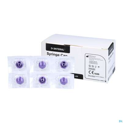 Sie sehen eine Packung Flocare Verschlusskappe Enfit Spritze 30st, Produktbild: 04 Flocare Verschlusskappe Enfit Spritze 30st, A-Nr.: 4433894 - 04