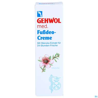 Sie sehen eine Packung Gehwol Med.fussdeo Creme Nr 64128 75ml, Produktbild: 01 Gehwol Med.fussdeo Creme Nr 64128 75ml, A-Nr.: 1880380 - 01