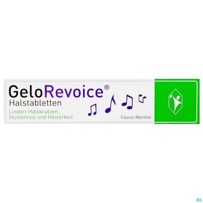 Sie sehen eine Packung Gelorevoice Halstabl Cassis-menthol 20st, Produktbild: 02 Gelorevoice Halstabl Cassis-menthol 20st, A-Nr.: 4264339 - 02