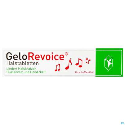 Sie sehen eine Packung Gelorevoice Halstabl Kirsch-menthol 20st, Produktbild: 01 Gelorevoice Halstabl Kirsch-menthol 20st, A-Nr.: 3441986 - 01