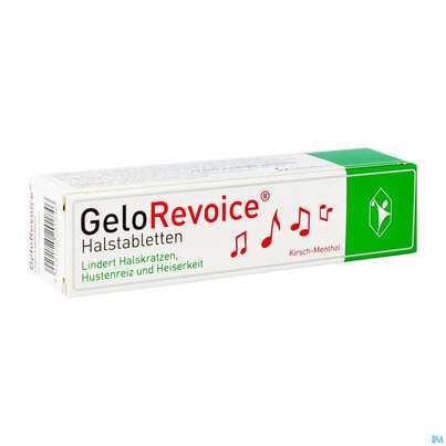 Sie sehen eine Packung Gelorevoice Halstabl Kirsch-menthol 20st, Produktbild: 02 Gelorevoice Halstabl Kirsch-menthol 20st, A-Nr.: 3441986 - 02