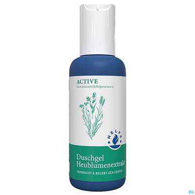 Sie sehen eine Packung Helfe Duschbad Active Heublumenextrakt 200ml, Produktbild: 02 Helfe Duschbad Active Heublumenextrakt 200ml, A-Nr.: 4891183 - 02