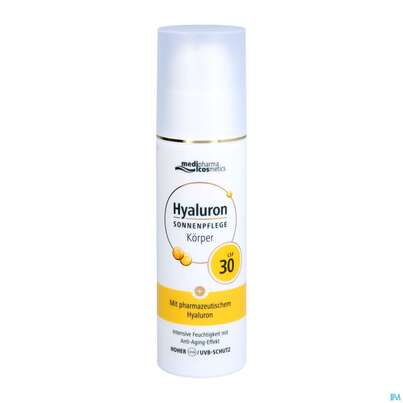 Sie sehen eine Packung Sonnenprodukte Hyaluron Sonnenpflege Koerper Lsf30 150ml, Produktbild: 06 Sonnenprodukte Hyaluron Sonnenpflege Koerper Lsf30 150ml, A-Nr.: 4624306 - 06