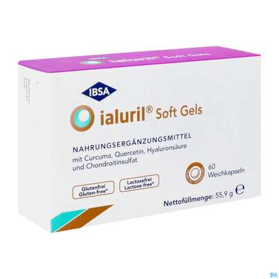 Sie sehen eine Packung Ialuril Soft Gels Weichkapseln -ibsa Pharma 60st, Produktbild: 02 Ialuril Soft Gels Weichkapseln -ibsa Pharma 60st, A-Nr.: 5688952 - 02