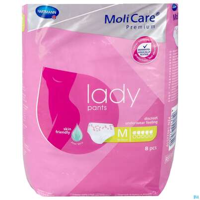 Sie sehen eine Packung Inkontinenz Molicare Premium/lady/pants Tropfen 5 Medium 8st, Produktbild: 03 Inkontinenz Molicare Premium/lady/pants Tropfen 5 Medium 8st, A-Nr.: 4918806 - 03