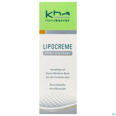 Sie sehen eine Packung Karrer Mikrosilber Lipocreme 200ml, Produktbild: 01 Karrer Mikrosilber Lipocreme 200ml, A-Nr.: 4191876 - 01
