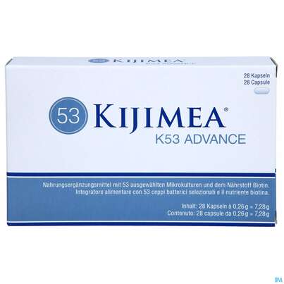 Sie sehen eine Packung Kijimea Kapseln K53/advance 28st, Produktbild: 01 Kijimea Kapseln K53/advance 28st, A-Nr.: 5718096 - 01