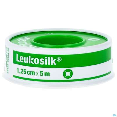 Sie sehen eine Packung Wundpflaster Leukosilk Rollenpflaster 5mx 1,25cm 0102100 1st, Produktbild: 01 Wundpflaster Leukosilk Rollenpflaster 5mx 1,25cm 0102100 1st, A-Nr.: 5020562 - 01