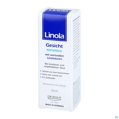 Sie sehen eine Packung Linola Gesichtscreme Sensitive 50ml, Produktbild: 02 Linola Gesichtscreme Sensitive 50ml, A-Nr.: 5819319 - 02