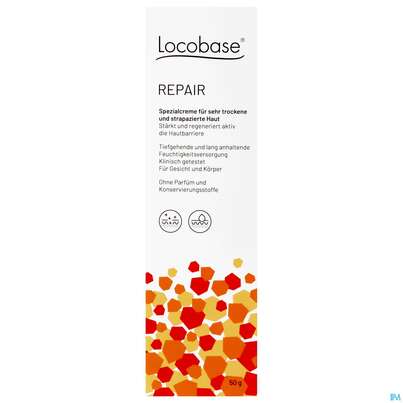 Sie sehen eine Packung Locobase Repair Creme 50g, Produktbild: 01 Locobase Repair Creme 50g, A-Nr.: 3156257 - 01