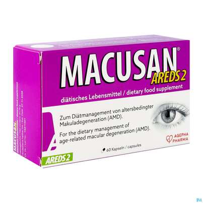 Sie sehen eine Packung Macusan Kapseln Areds 2 60st, Produktbild: 03 Macusan Kapseln Areds 2 60st, A-Nr.: 4252158 - 03