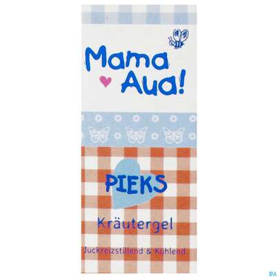 Sie sehen eine Packung Mama-aua Gel Pieks 20ml, Produktbild: 01 Mama-aua Gel Pieks 20ml, A-Nr.: 3841533 - 01