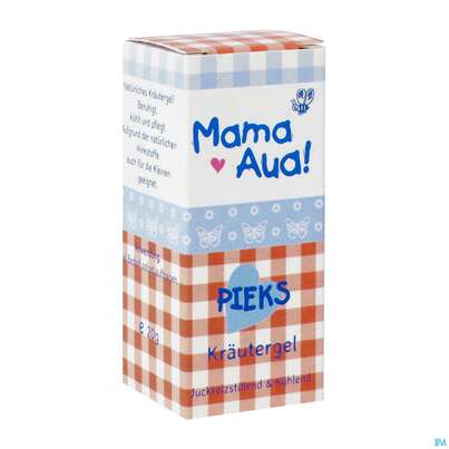 Sie sehen eine Packung Mama-aua Gel Pieks 20ml, Produktbild: 02 Mama-aua Gel Pieks 20ml, A-Nr.: 3841533 - 02
