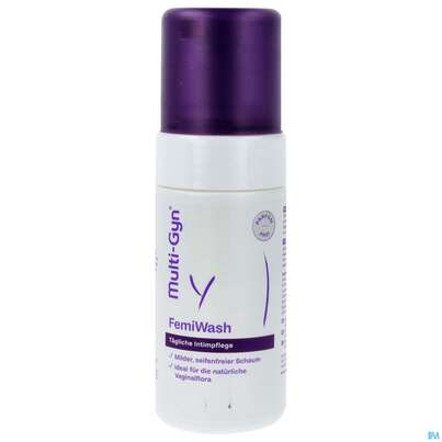 Sie sehen eine Packung Multi-gyn Femiwash Schaum 100ml, Produktbild: 02 Multi-gyn Femiwash Schaum 100ml, A-Nr.: 2963352 - 02