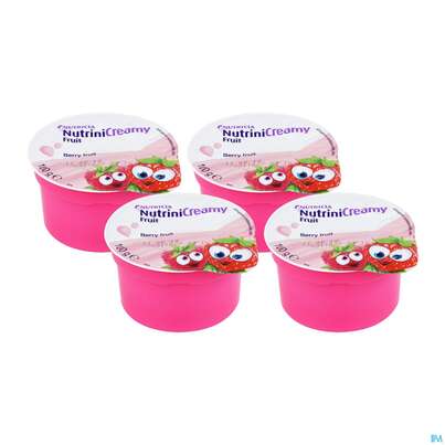 Sie sehen eine Packung Nutrini/creamy Fruit 100g Becher Beerenfruechte 4st, Produktbild: 01 Nutrini/creamy Fruit 100g Becher Beerenfruechte 4st, A-Nr.: 4264285 - 01