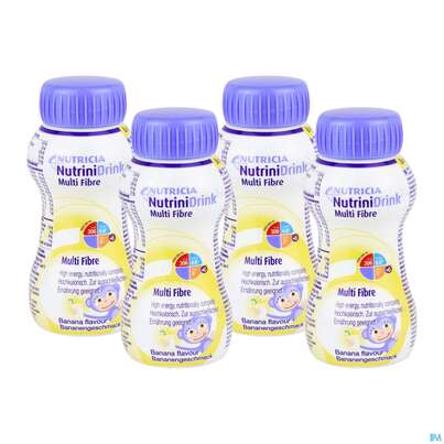 Sie sehen eine Packung Nutrini/drink Flasche Multifibre 200ml Banane 24st, Produktbild: 01 Nutrini/drink Flasche Multifibre 200ml Banane 24st, A-Nr.: 3274614 - 01