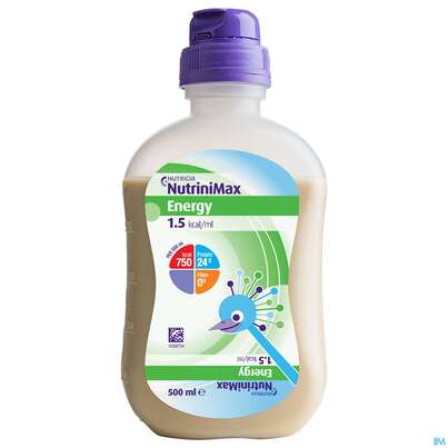 Sie sehen eine Packung Nutrini/500ml Smartpack Energy Paediatrie 12st, Produktbild: 01 Nutrini/500ml Smartpack Energy Paediatrie 12st, A-Nr.: 4839082 - 01
