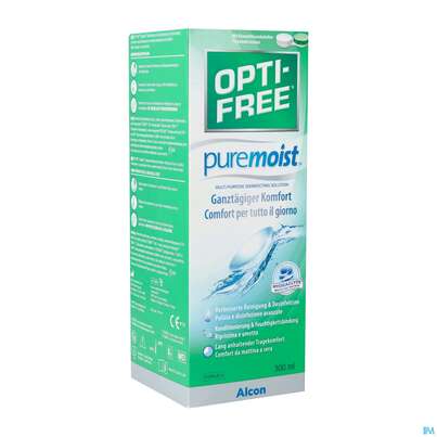 Sie sehen eine Packung Kontaktlinsen-pflegemittel Optifree/pure Moist 300ml 1fl, Produktbild: 02 Kontaktlinsen-pflegemittel Optifree/pure Moist 300ml 1fl, A-Nr.: 4517616 - 02