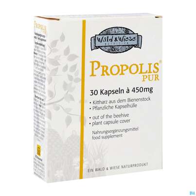 Sie sehen eine Packung Propolis Kapseln Pur 30st, Produktbild: 02 Propolis Kapseln Pur 30st, A-Nr.: 2689394 - 02