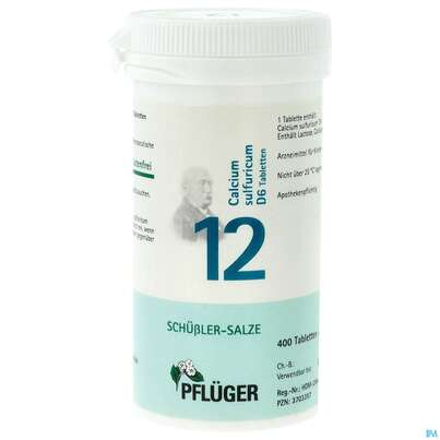 Sie sehen eine Packung Schuess 12 Calc Sulf D 6 Pflu 100g, Produktbild: 01 Schuess 12 Calc Sulf D 6 Pflu 100g, A-Nr.: 3703357 - 01