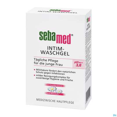 Sie sehen eine Packung Sebamed Intim Waschgel Ph 3,8 200ml, Produktbild: 02 Sebamed Intim Waschgel Ph 3,8 200ml, A-Nr.: 4084985 - 02