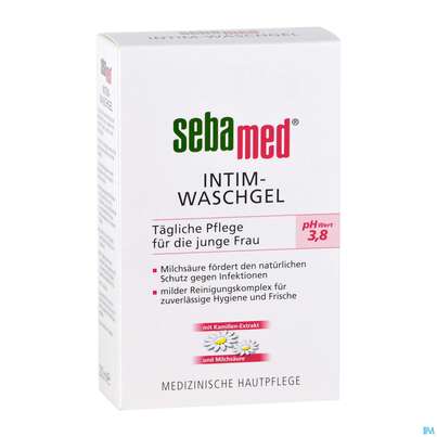 Sie sehen eine Packung Sebamed Intim Waschgel Ph 3,8 200ml, Produktbild: 03 Sebamed Intim Waschgel Ph 3,8 200ml, A-Nr.: 4084985 - 03
