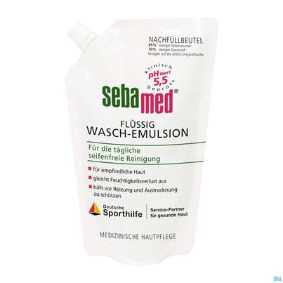 Sie sehen eine Packung Sebamed/sebapharma Flüssig Waschemulsion Nfb 400ml, Produktbild: 01 Sebamed/sebapharma Flüssig Waschemulsion Nfb 400ml, A-Nr.: 3399190 - 01