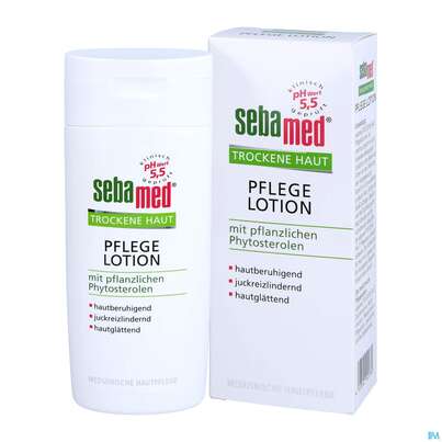 Sie sehen eine Packung Sebamed Hautberuhigende Lotion 200ml, Produktbild: 04 Sebamed Hautberuhigende Lotion 200ml, A-Nr.: 3399511 - 04