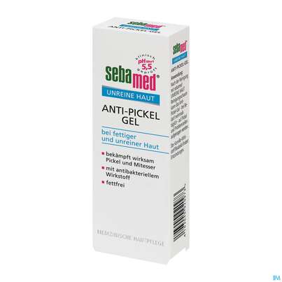 Sie sehen eine Packung Sebamed Unreine Haut Anti Pickel Gel 10ml, Produktbild: 01 Sebamed Unreine Haut Anti Pickel Gel 10ml, A-Nr.: 4065019 - 01