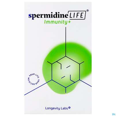 Sie sehen eine Packung Spermidinelife/immunity+ Weizenkeimextrakt Caps +hohem Spermidingehalt Blister 60st, Produktbild: 01 Spermidinelife/immunity+ Weizenkeimextrakt Caps +hohem Spermidingehalt Blister 60st, A-Nr.: 5358781 - 01