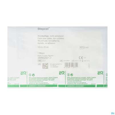 Sie sehen eine Packung Wundauflagen Stepcel/gazelin Steril 15cm 1/2 1st, Produktbild: 02 Wundauflagen Stepcel/gazelin Steril 15cm 1/2 1st, A-Nr.: 0986509 - 02