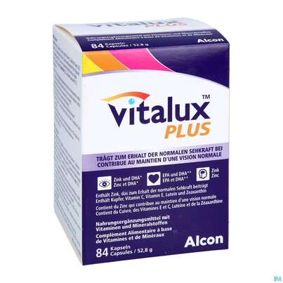 Sie sehen eine Packung Vitalux Plus Kapseln 84st, Produktbild: 03 Vitalux Plus Kapseln 84st, A-Nr.: 5713704 - 03