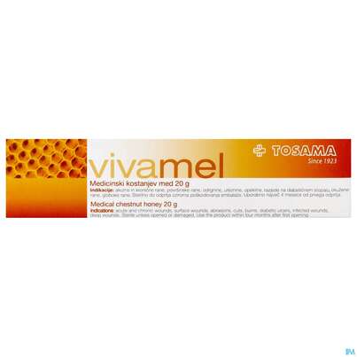 Sie sehen eine Packung Vivamel Steriler Medizinischer Honig 20g Nr To19705 Tube 1st, Produktbild: 01 Vivamel Steriler Medizinischer Honig 20g Nr To19705 Tube 1st, A-Nr.: 4065812 - 01