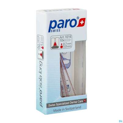 Sie sehen eine Packung Zahnbuersten Paro Isola Buerste 3mm Rot 10st, Produktbild: 02 Zahnbuersten Paro Isola Buerste 3mm Rot 10st, A-Nr.: 1112847 - 02