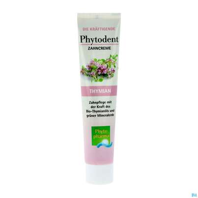 Sie sehen eine Packung Zahnpaste Phytodent Phytopharma Creme Gruene Mineralerde Thymianoel 75ml, Produktbild: 02 Zahnpaste Phytodent Phytopharma Creme Gruene Mineralerde Thymianoel 75ml, A-Nr.: 4606426 - 02