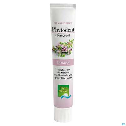 Sie sehen eine Packung Zahnpaste Phytodent Phytopharma Creme Gruene Mineralerde Thymianoel 75ml, Produktbild: 03 Zahnpaste Phytodent Phytopharma Creme Gruene Mineralerde Thymianoel 75ml, A-Nr.: 4606426 - 03